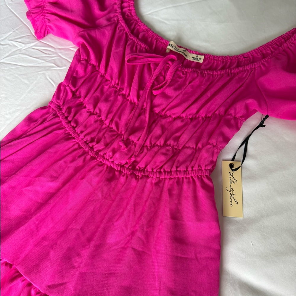 NWT! Liberty Love Fuchsia Mini Dress - Picture 2 of 9